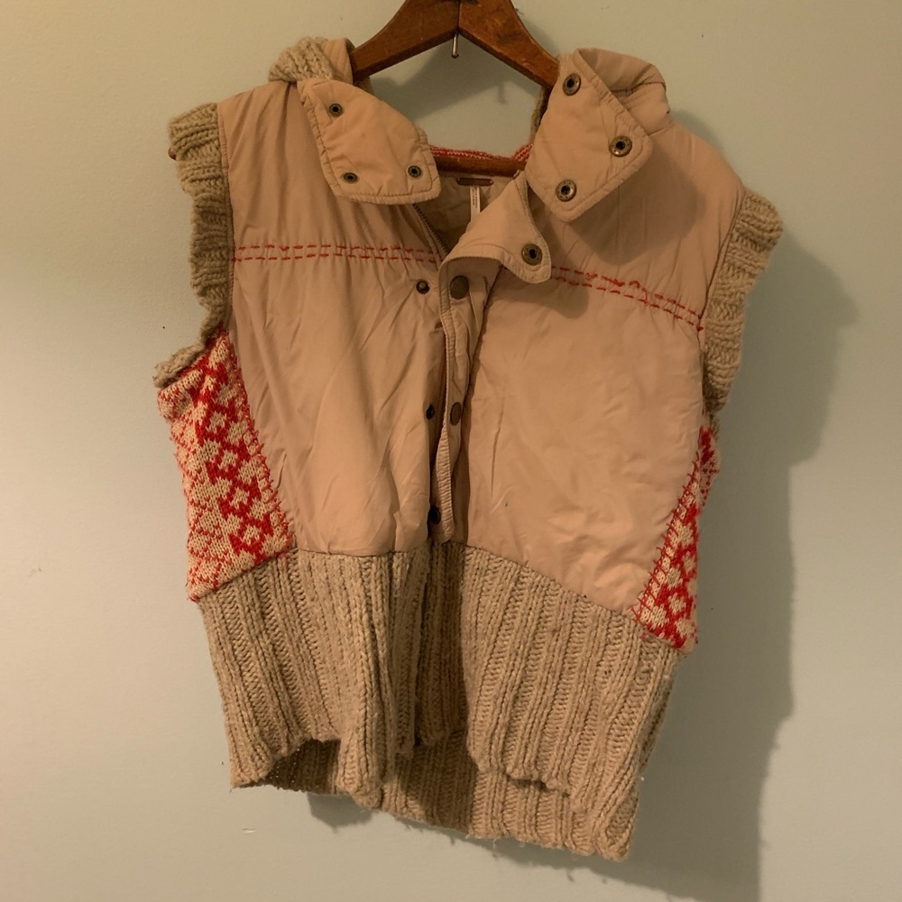 Vintage Free People sweater down puffer vest